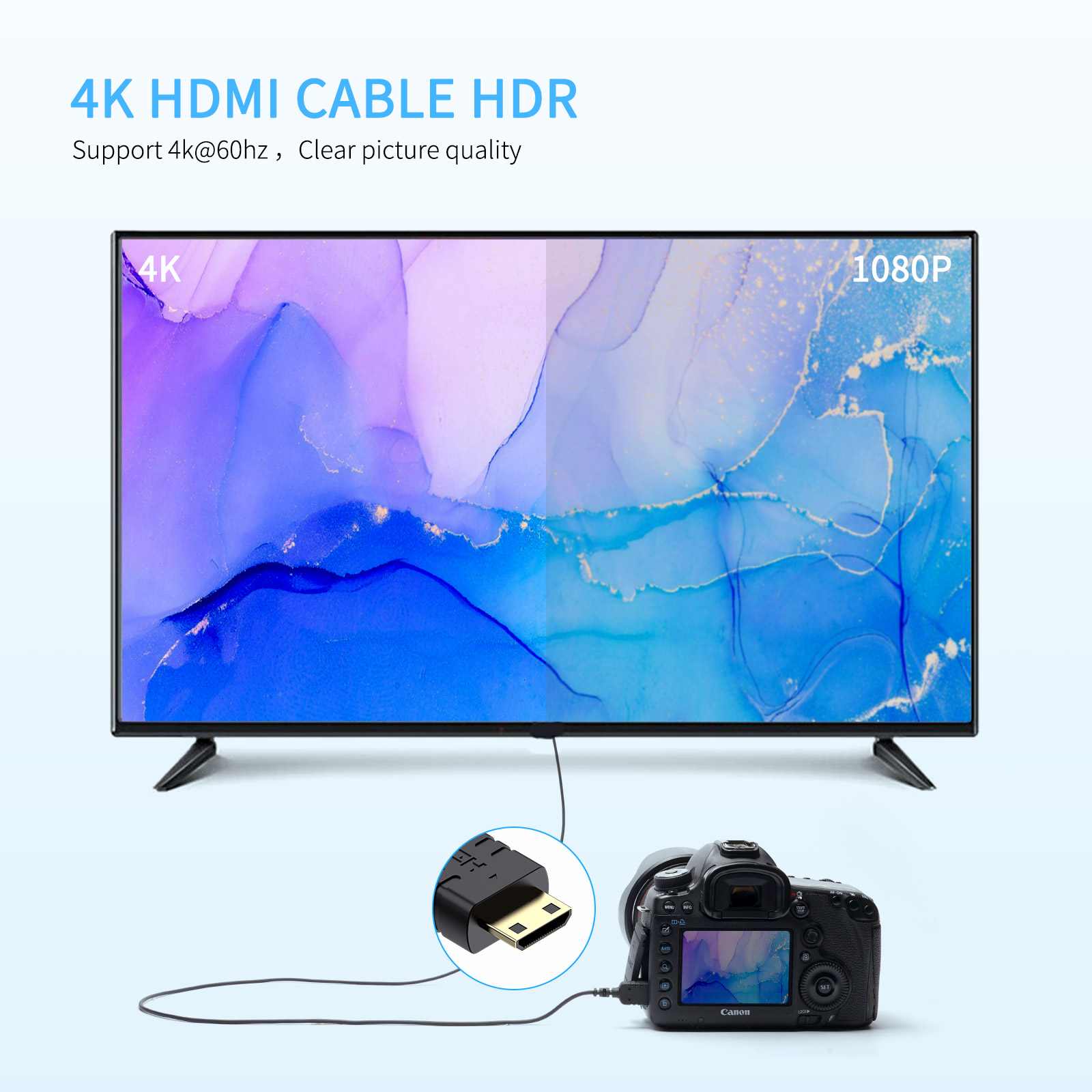 Feelworld cavo Mini HDMI-HDMI 4K 60Hz sottile 0,9m