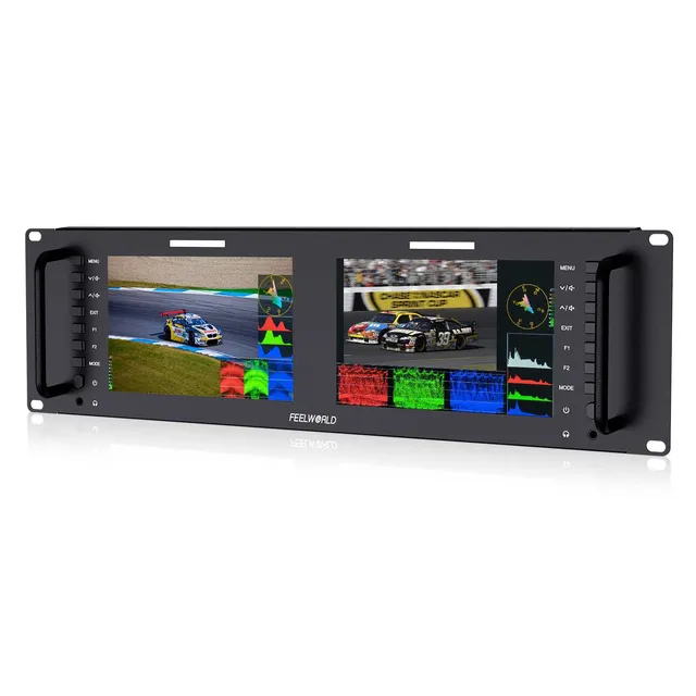 Feelworld D71 Plus Monitor Rack 3RU Doppio 7" SDI HDMI