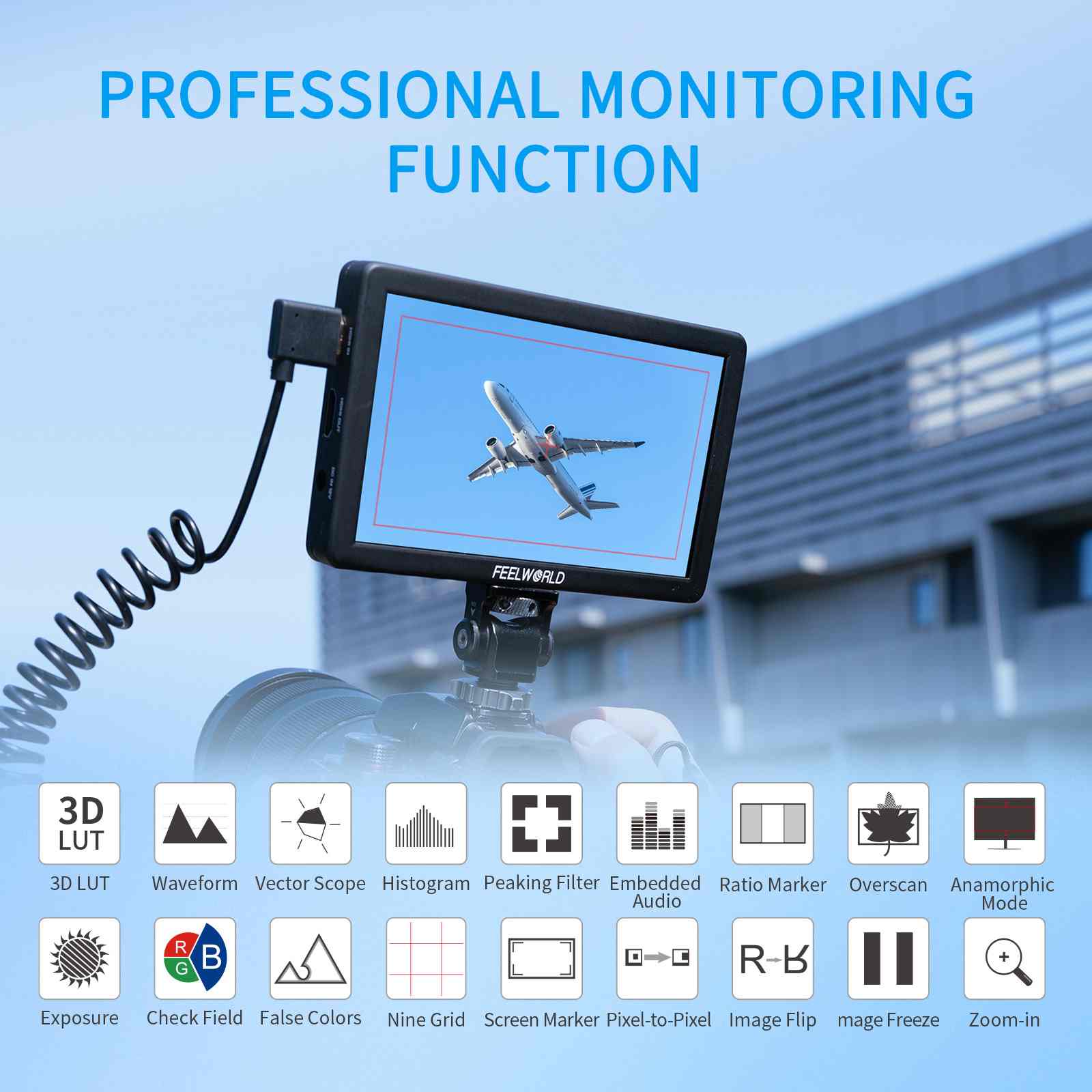 Feelworld T6 monitor camera 6" 4K HDMI IPS alluminio