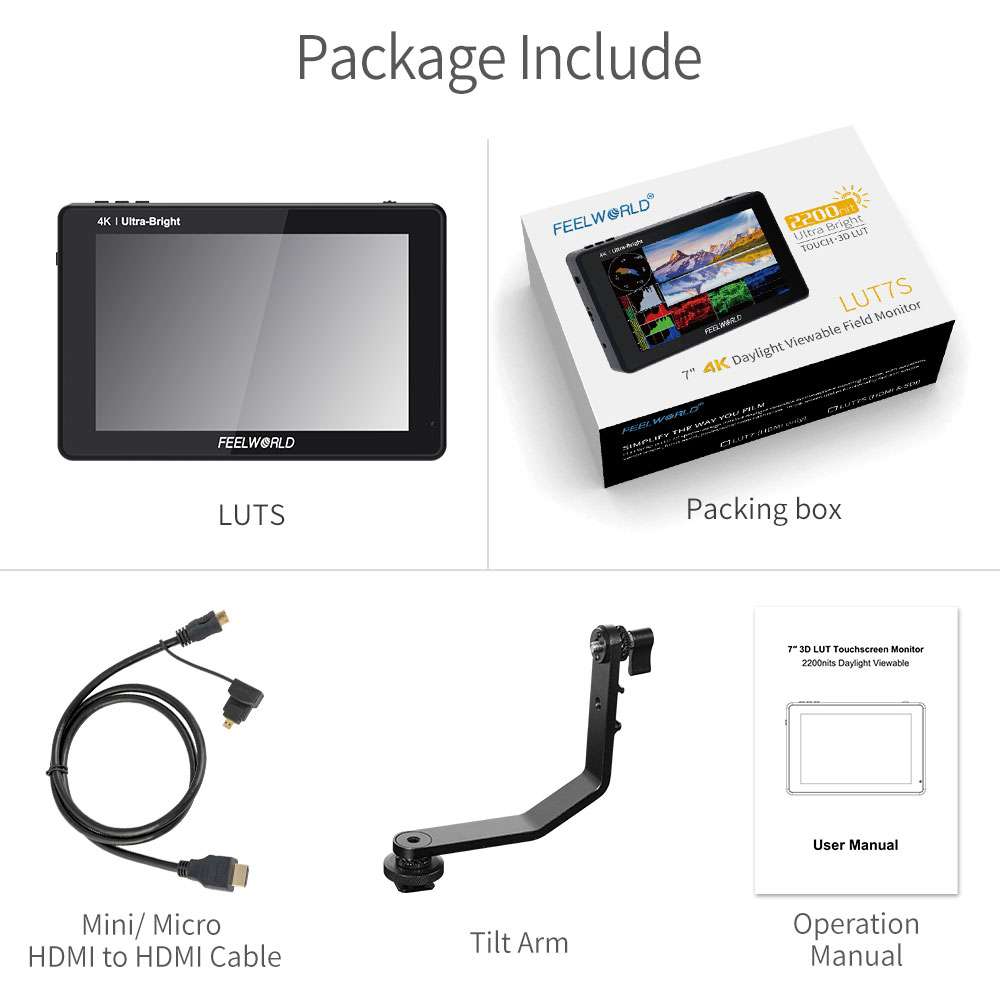 Feelworld LUT7 Monitor Camera Touch 7 Pollici 2200nit Standard