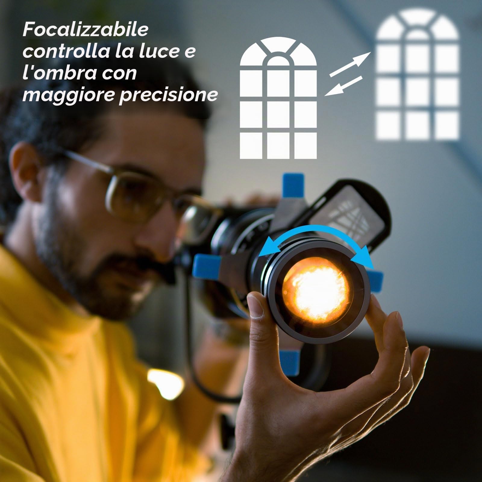 DigitalFoto Light Snoot Bowens proiettore con 39 gobo e 4 filtri