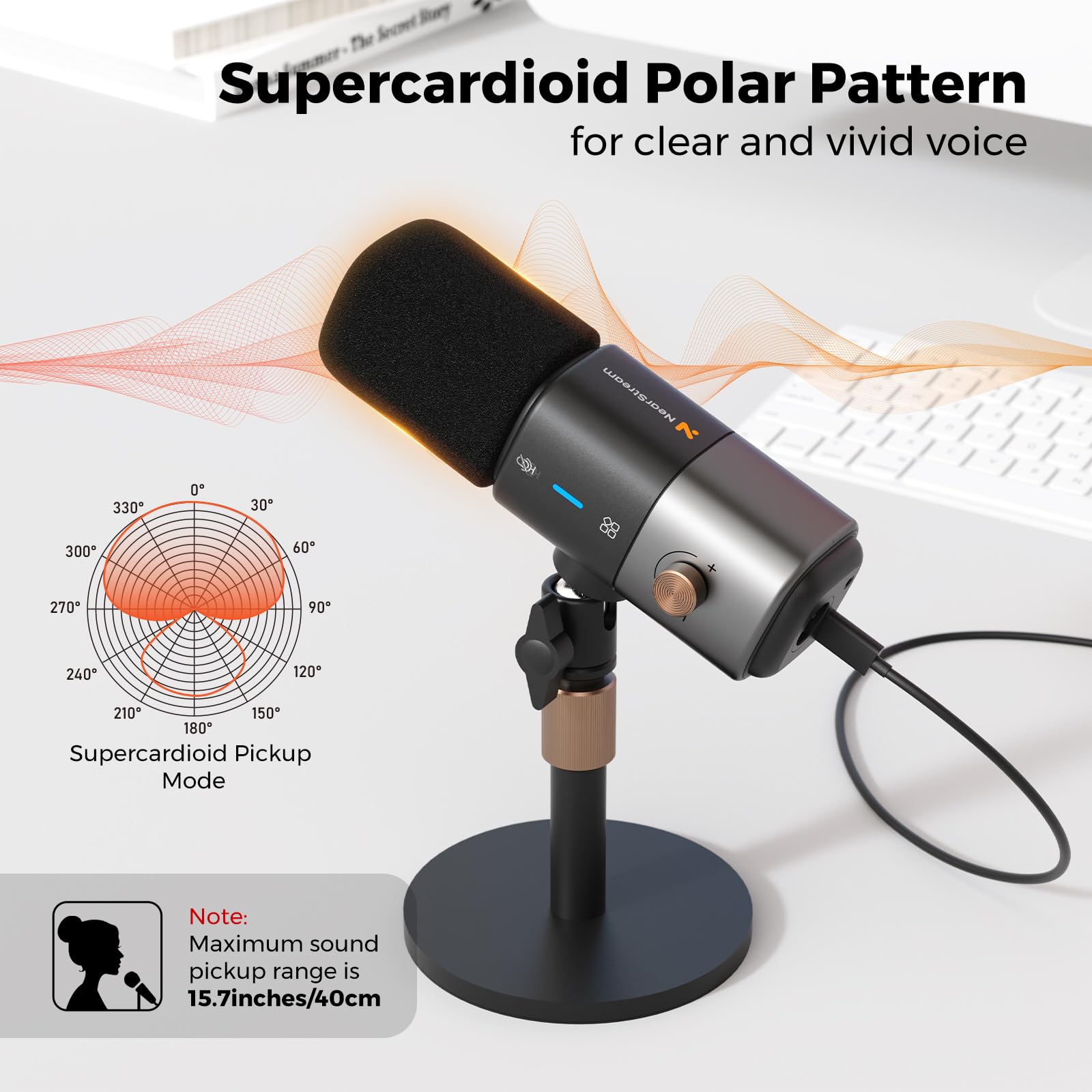 NearStream AM25X microfono USB/XLR con riduzione rumore