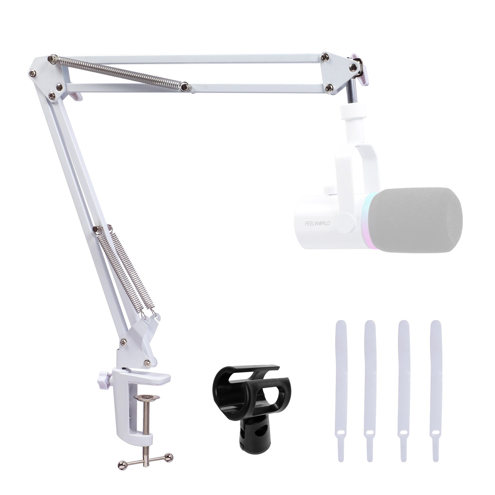 Feelworld AMS1 Braccio Microfono Bianco per PM1 Dinamico