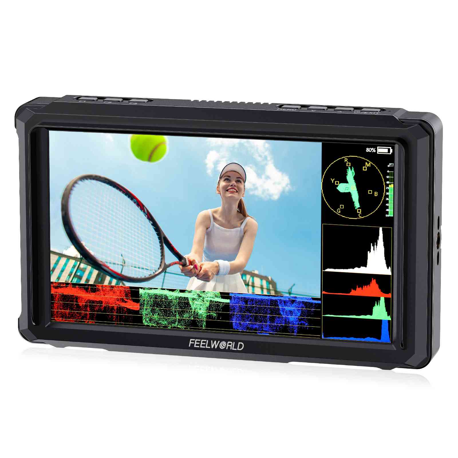 Feelworld Camera Monitor FW568 Pro 6" 1200nit HDMI con Batteria