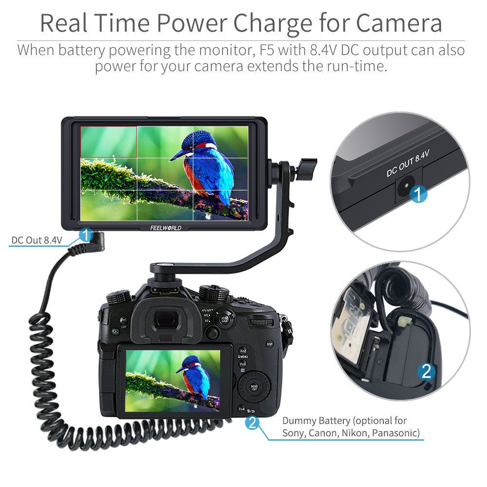 Feelworld F5 Monitor Camera 5 Pollici HDMI Full HD 4K