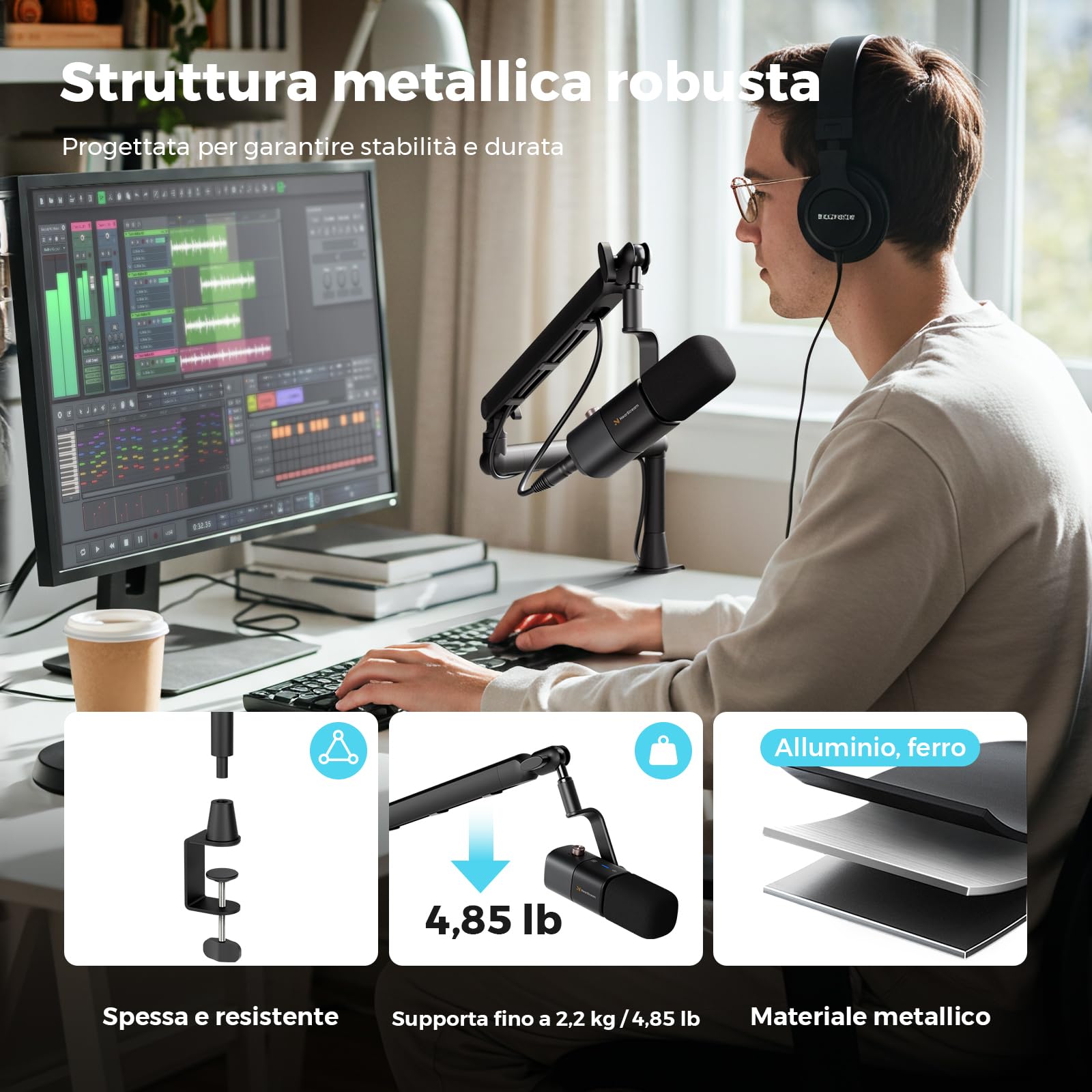 NearStream ST20 supporto microfono a braccio con morsetto