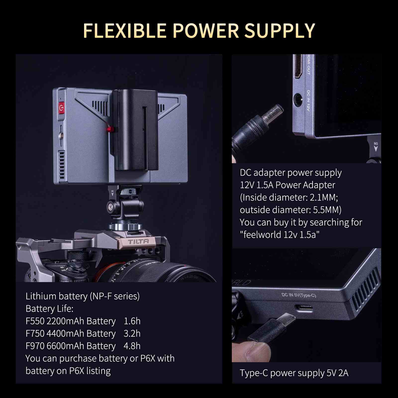 Feelworld P6X monitor camera 5,5" touch 1000nit HDMI 4K standard
