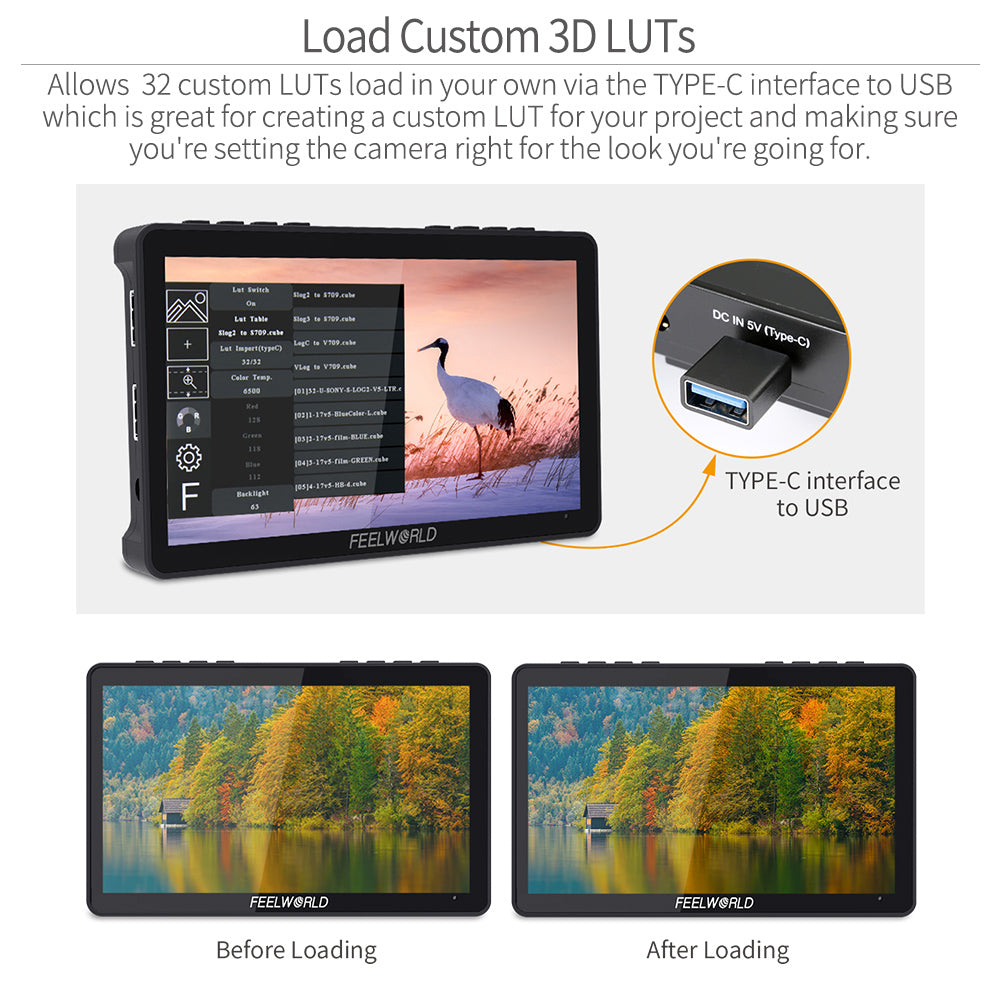 Feelworld F5 PRO V4 Monitor Camera Touch 6 Pollici 450nit F970