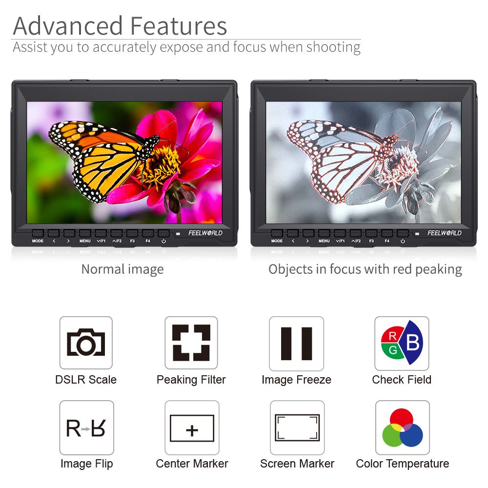 Feelworld FW759 Monitor Camera 7" HDMI 1280x800 con Batteria