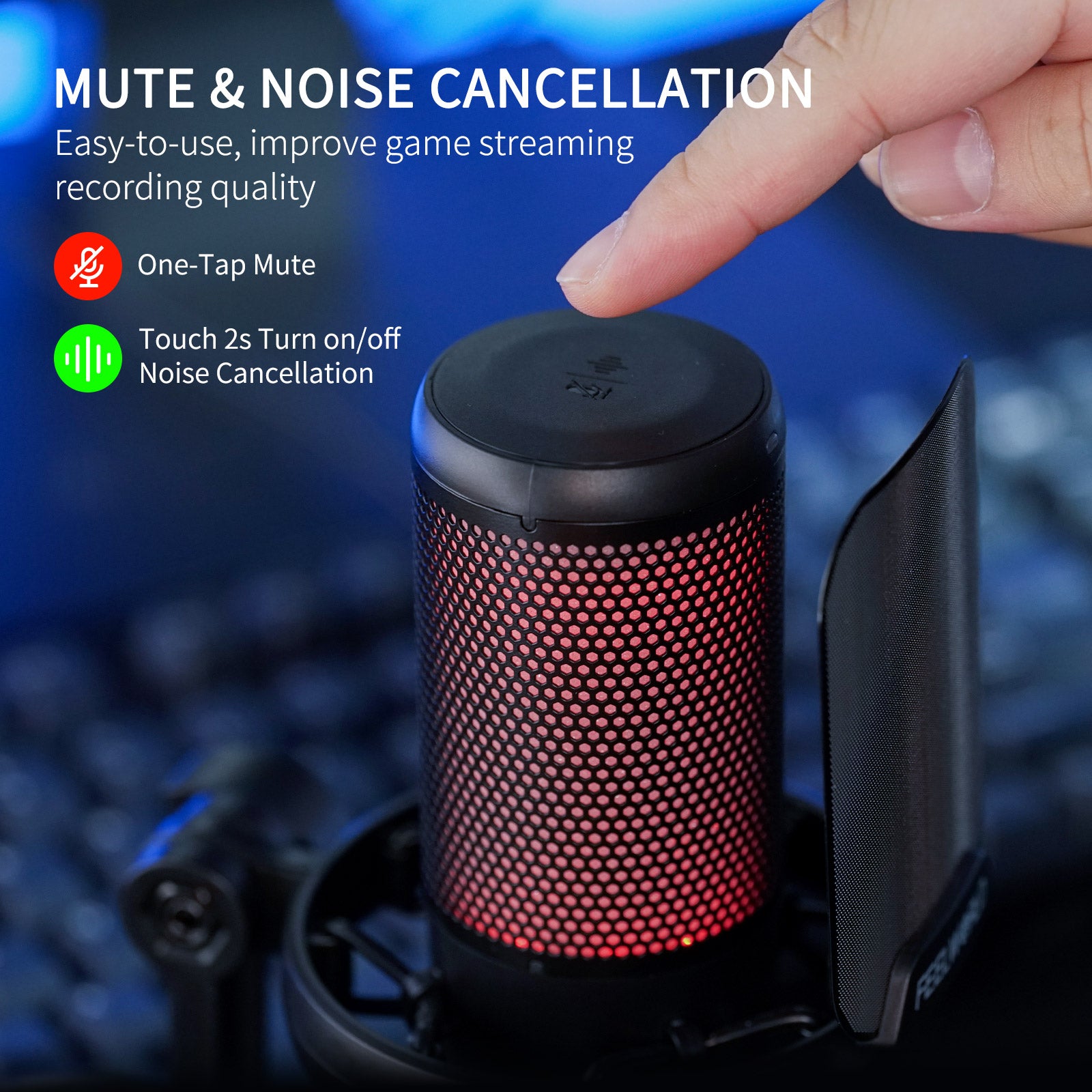 Feelworld VM1 Microfono USB Nero Condensatore PC Streaming