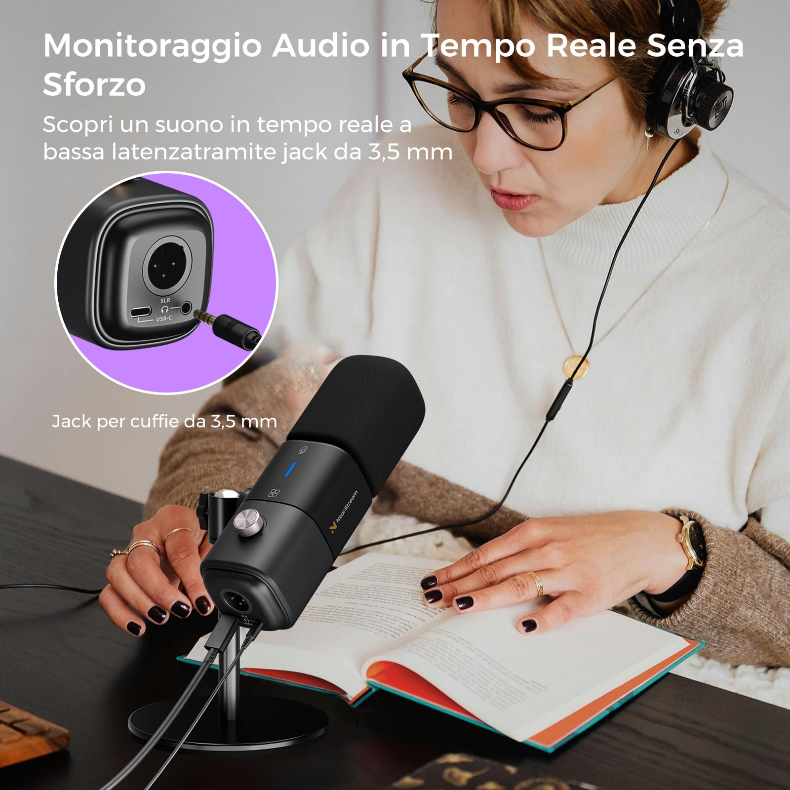 NearStream AM15X microfono dinamico USB XLR da tavolo