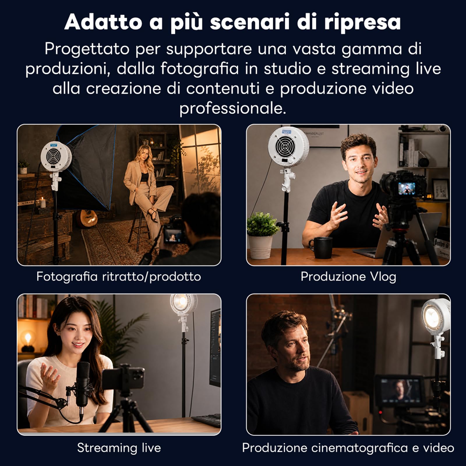 DigitalFoto LIGHT COB 200W luce video bicolore 2700K-6500K