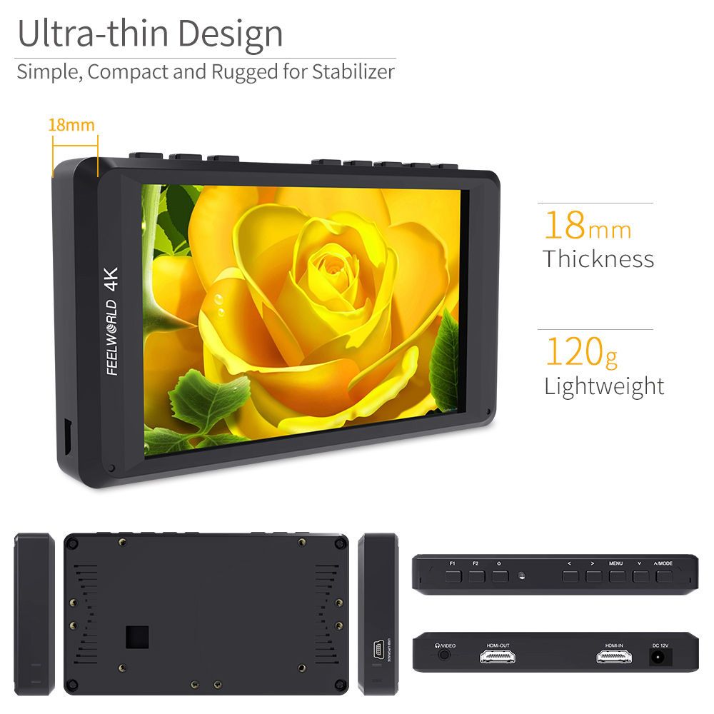 Feelworld FW450 Monitor Camera 4.5" HDMI 4K 1280x800 Peaking