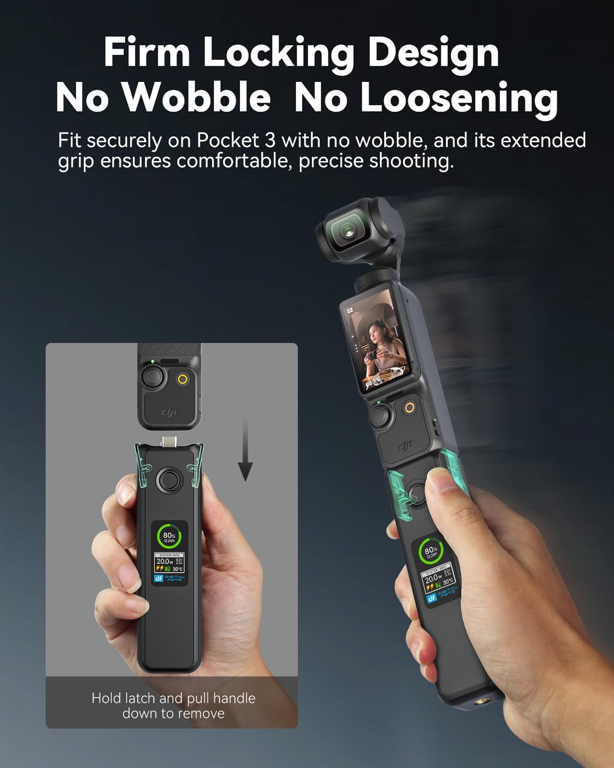 DigitalFoto CONTENT CREATOR impugnatura batteria Pocket 3/4 20W 2pz