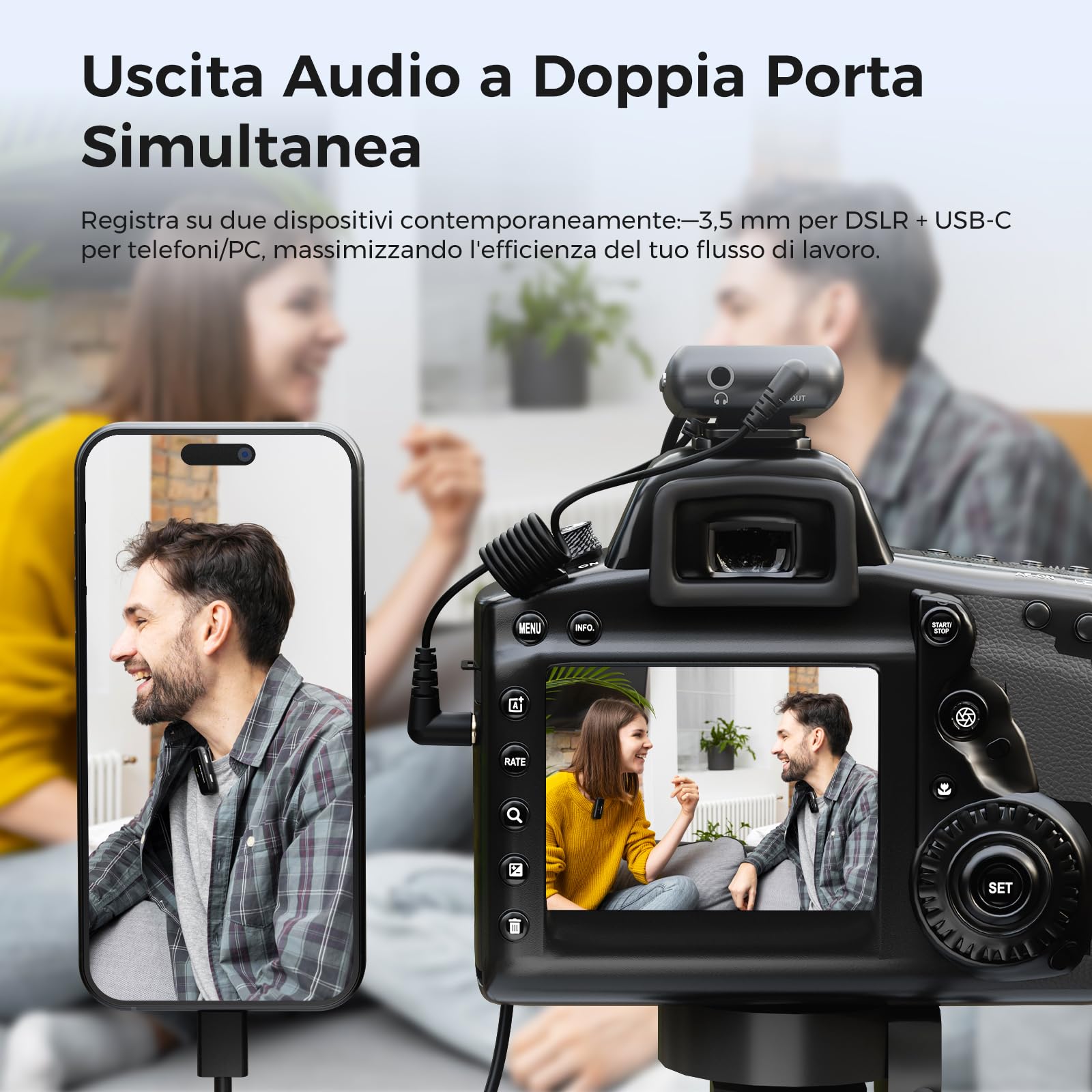 NearStream AWM20T Microfono Lavalier Wireless Doppio 200m