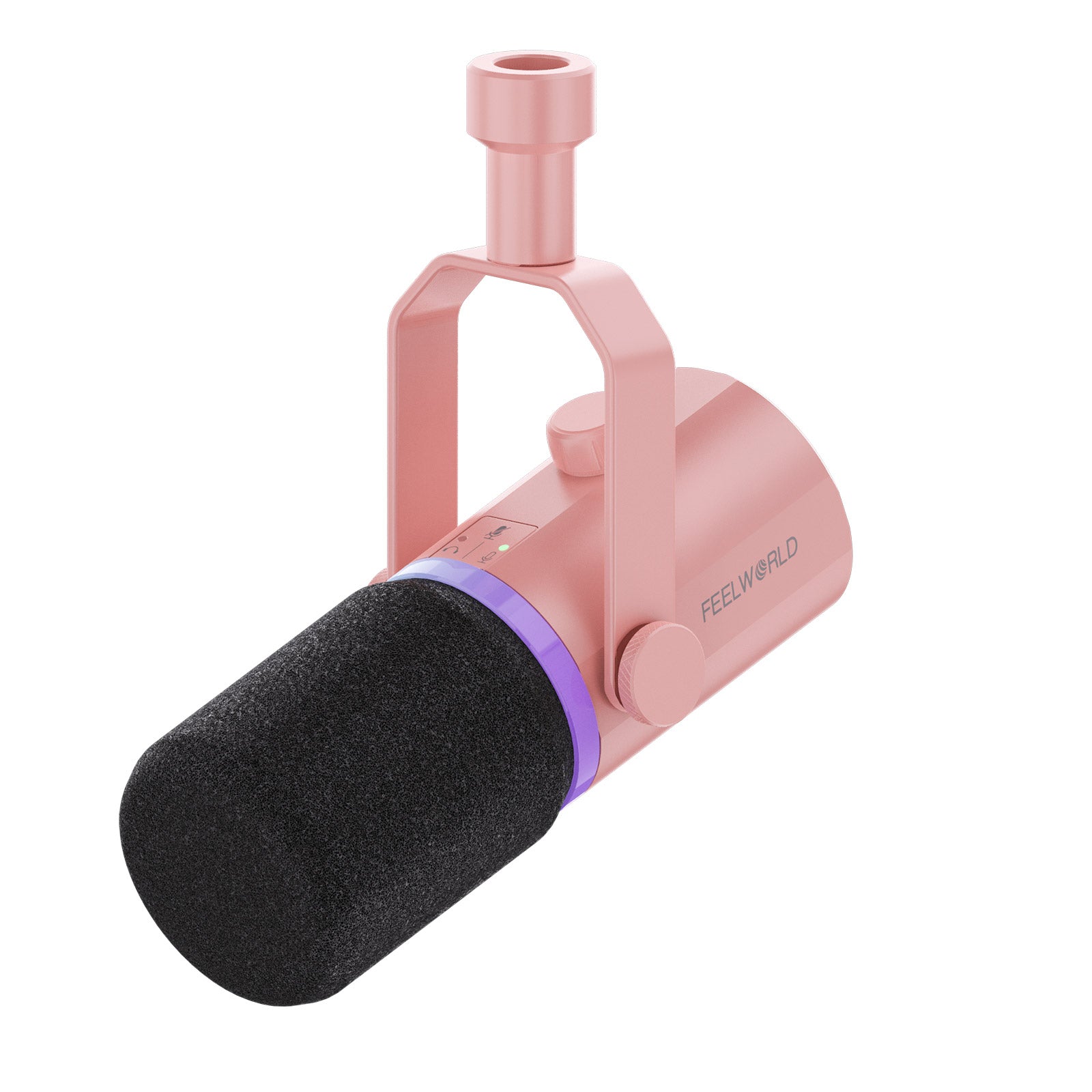 Feelworld PM1 microfono dinamico XLR USB rosa streaming