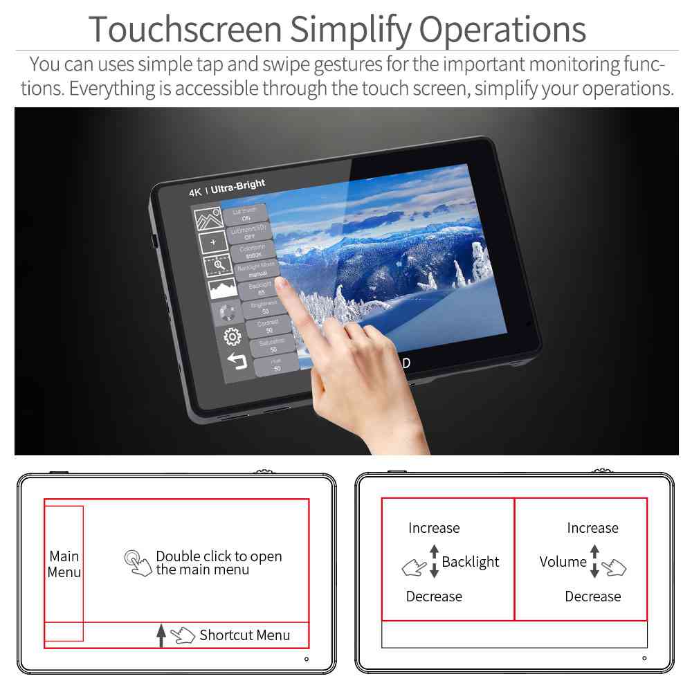 Feelworld LUT7S PRO 7" Monitor Camera Touch 2200nit F970 Kit