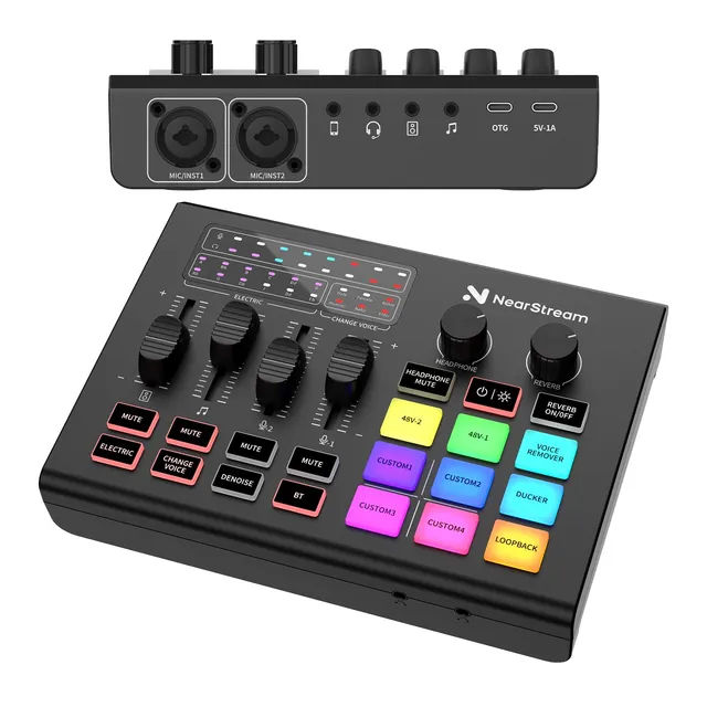 NearStream Audio Mixer AMIX20U interfaccia RGB doppio XLR 48V