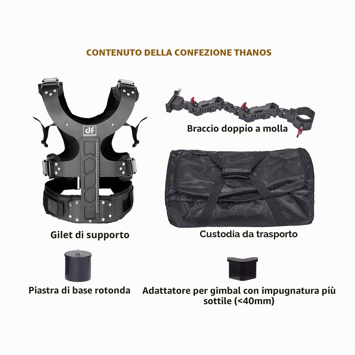 DigitalFoto Thanos steadycam gilet supporto universale 2-5 kg