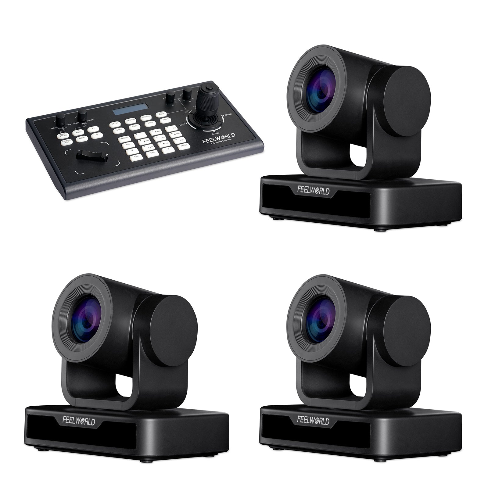 Feelworld KBC10 + 3x USB10X Kit Live Streaming PTZ Bundle