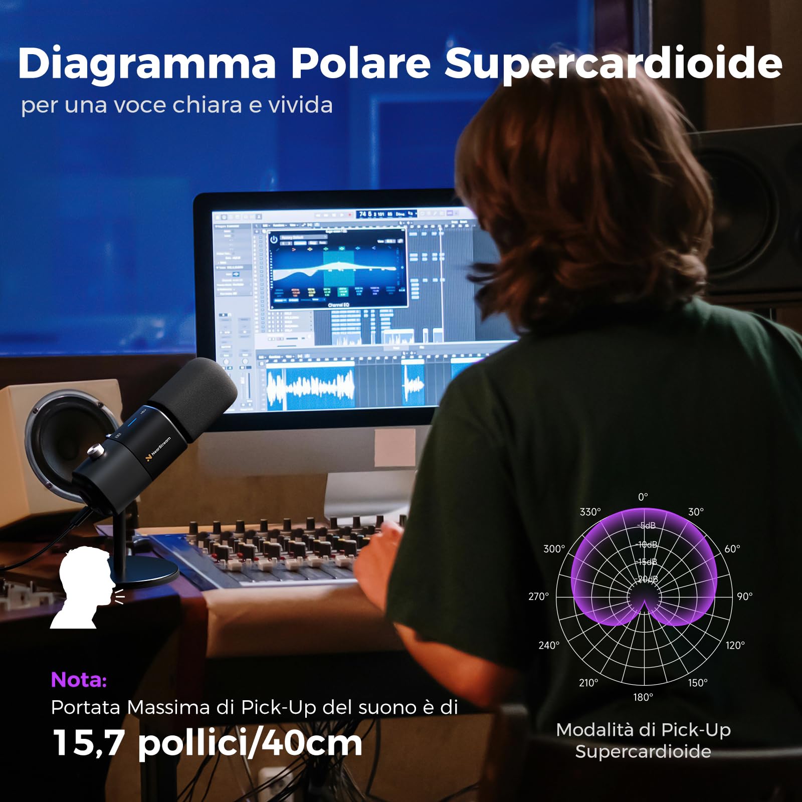 NearStream AM25X Gen3 microfono USB/XLR supercardioide