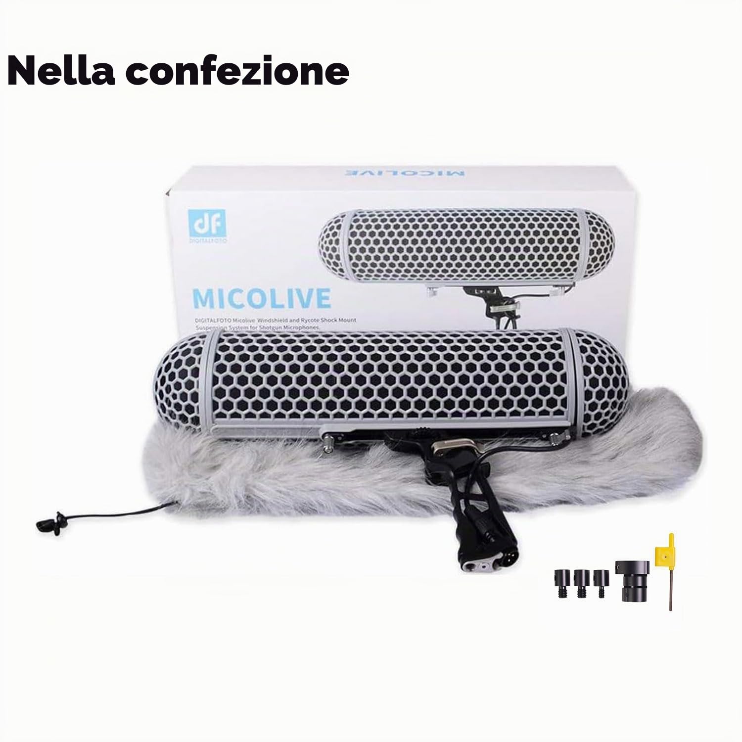 DigitalFoto Micolive SE blimp antivento con deadcat XLR