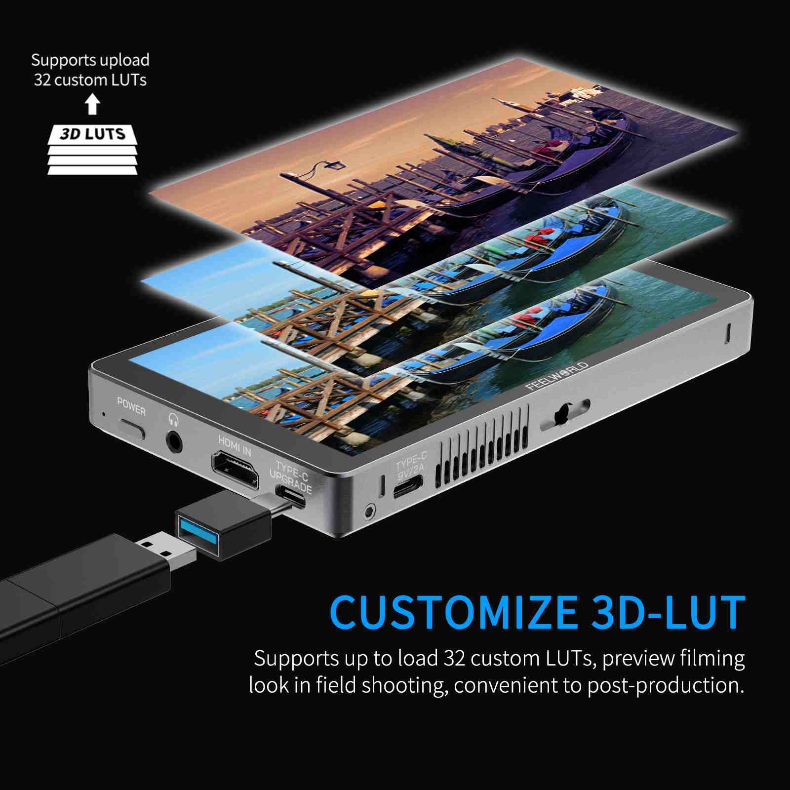 Feelworld P6XL Monitor 6" Touch 1200nit Batteria HDMI 4K