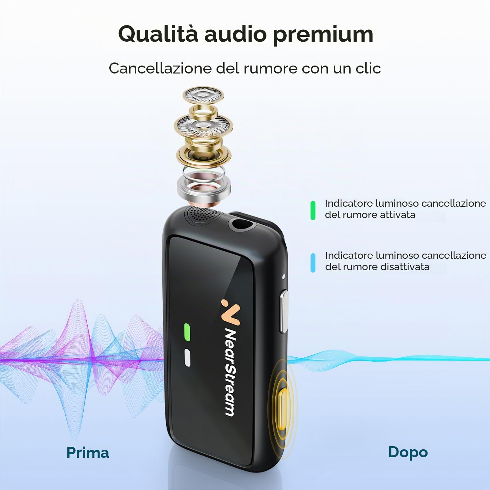 NearStream AWM20T lavalier wireless 200 m con display