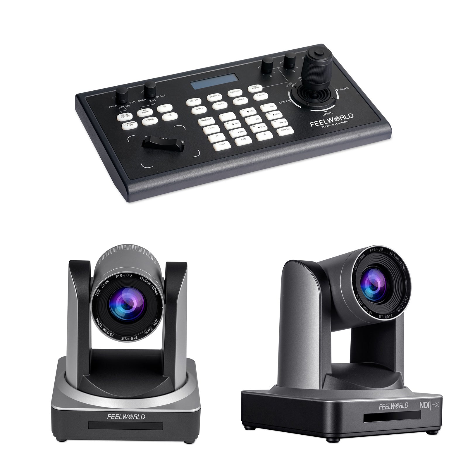 Feelworld KBC10 + POE20X + NDI20X Kit Regia PTZ 20X