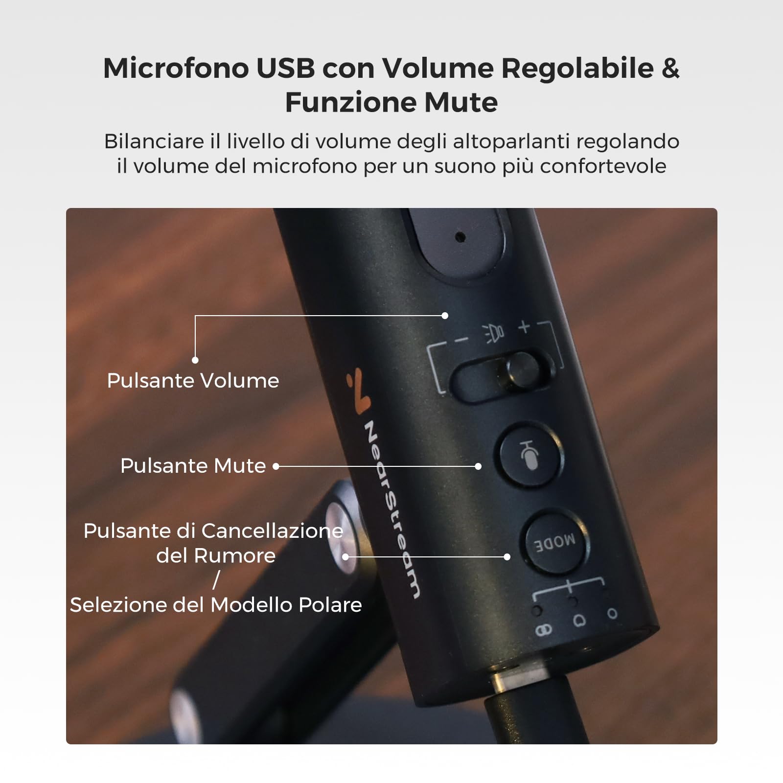 NearStream Microphone AM10U microfono condensatore USB 3 pattern