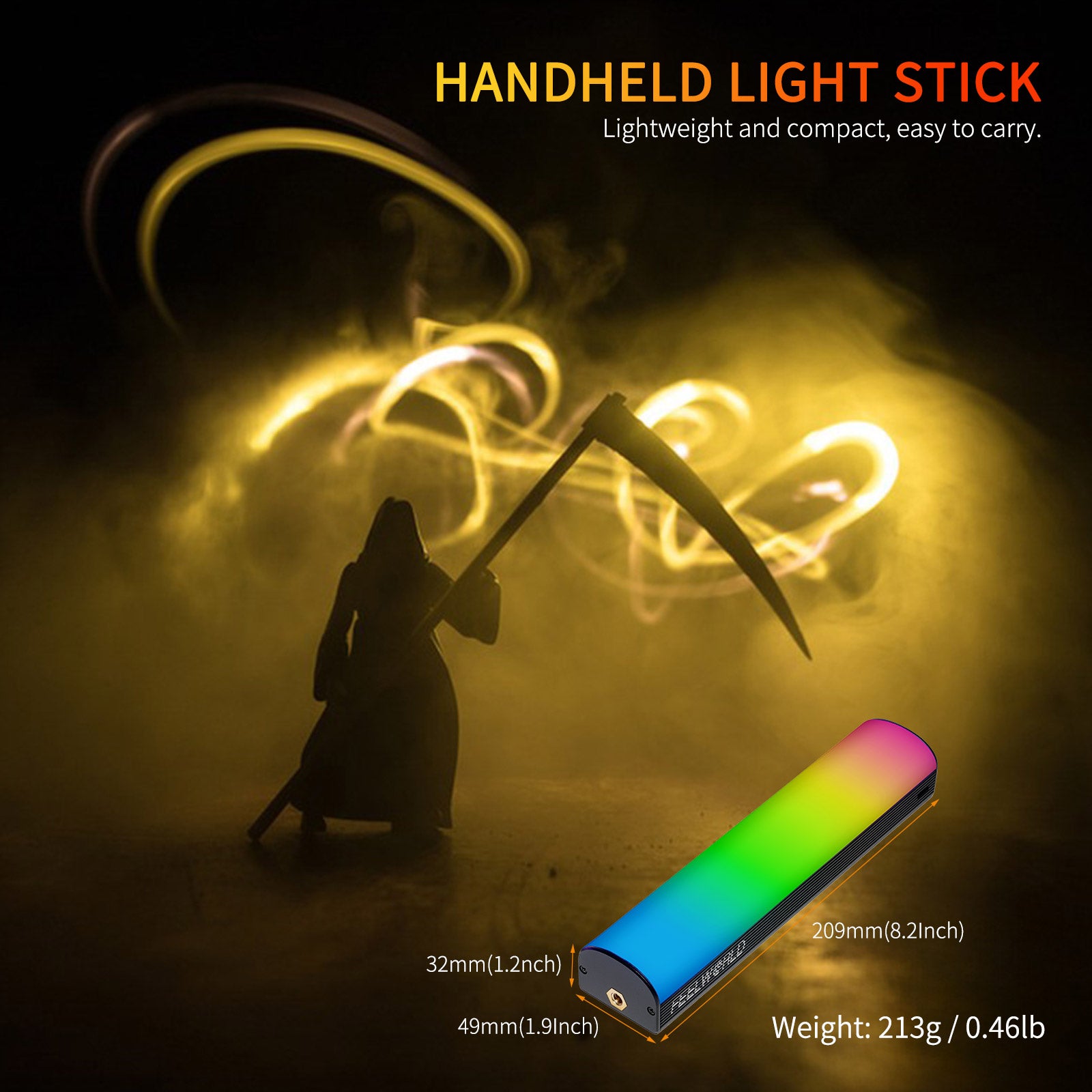 Feelworld MT2 luce video LED RGB 360° HSI CCT wand