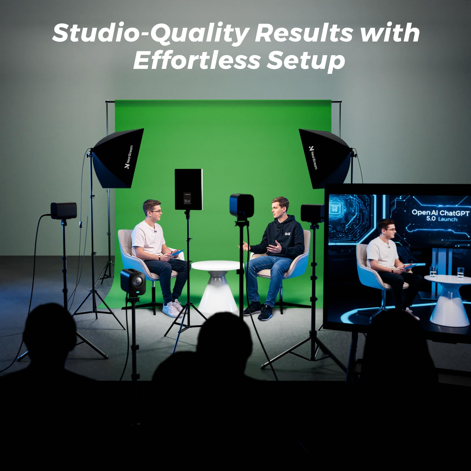 NearStream VK40 kit studio green screen softbox LED