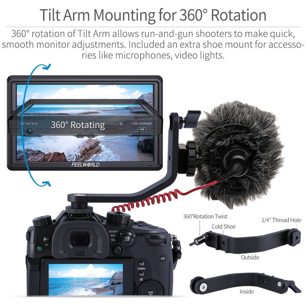 Feelworld S55 V3 6" Monitor Camera HDMI 4K 3D LUT 450nit