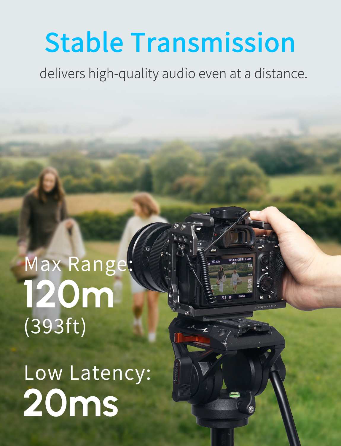 Feelworld LM1 Microfono Lavalier Wireless Nero 2TX+RX Custodia