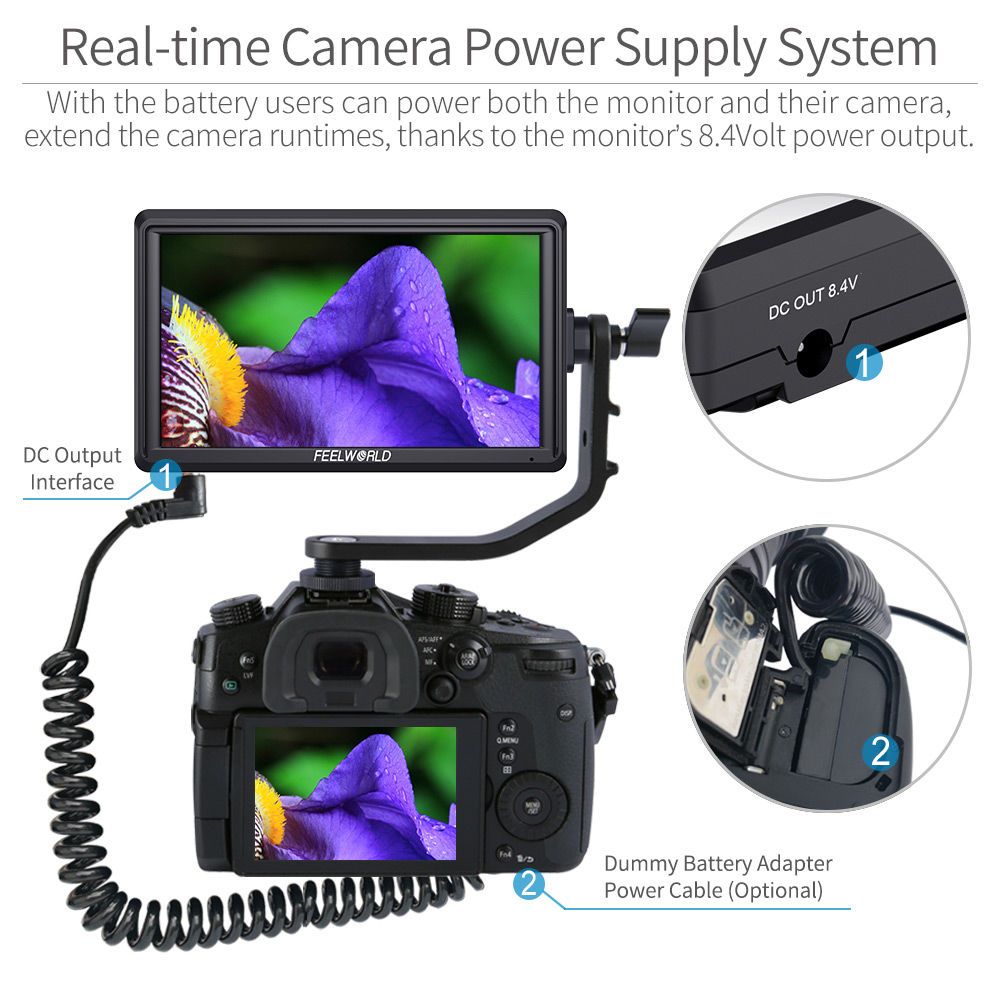 Feelworld S55 V3 6" Monitor Camera HDMI 4K 3D LUT 450nit
