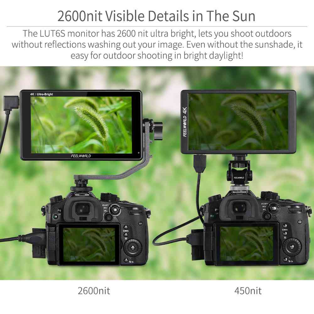 Feelworld LUT6S Monitor Camera 6" 2600nit Touch SDI HDMI 4K