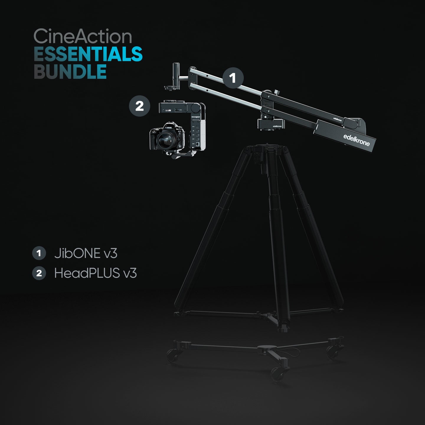 Edelkrone CineAction Bundle jib JibONE v3 teste motorizzate