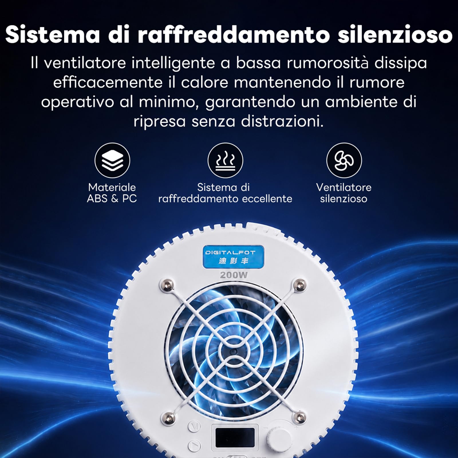 DigitalFoto LIGHT COB 200W luce video bicolore 2700K-6500K