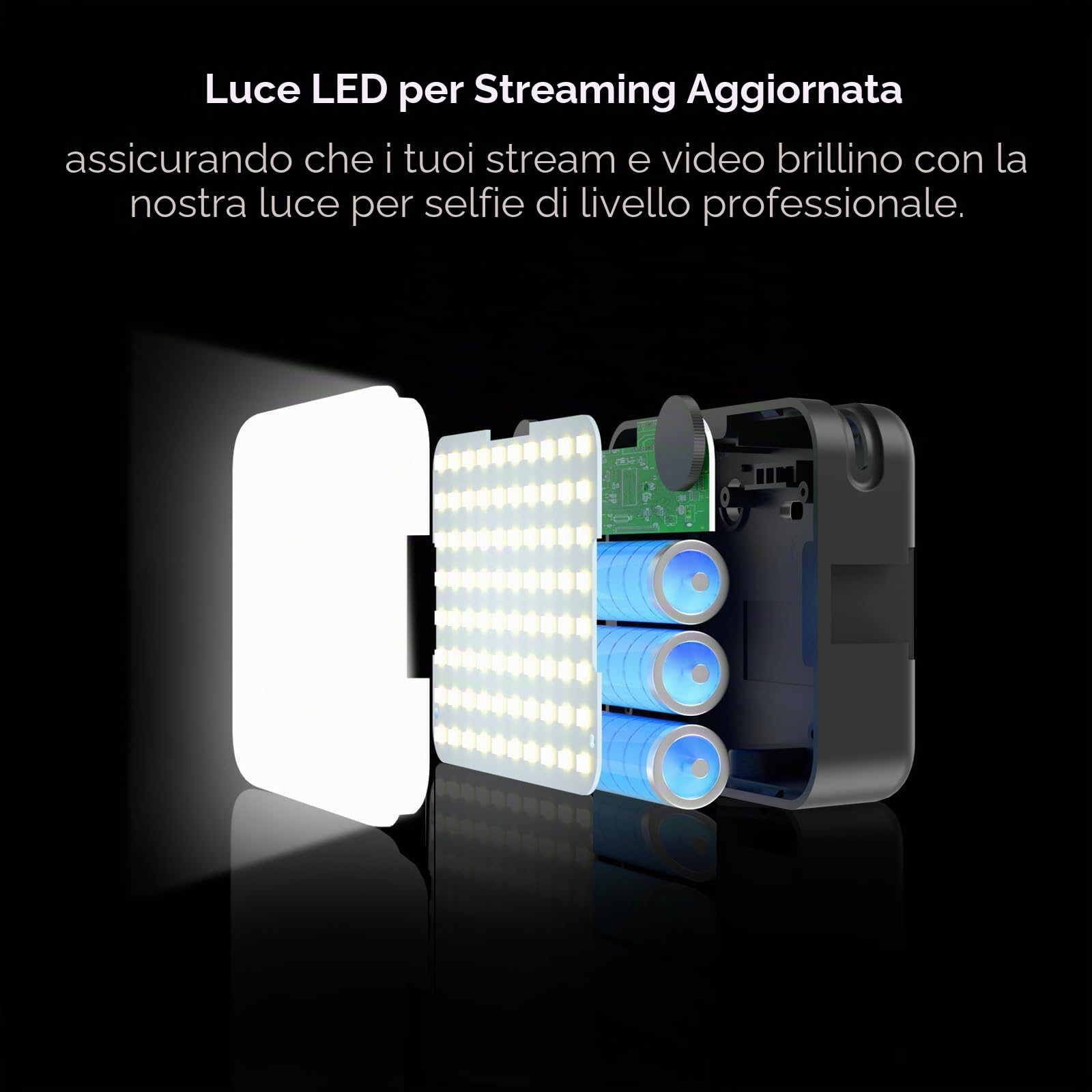 NearStream SL10B luce LED streaming ricaricabile 2700K-6500K