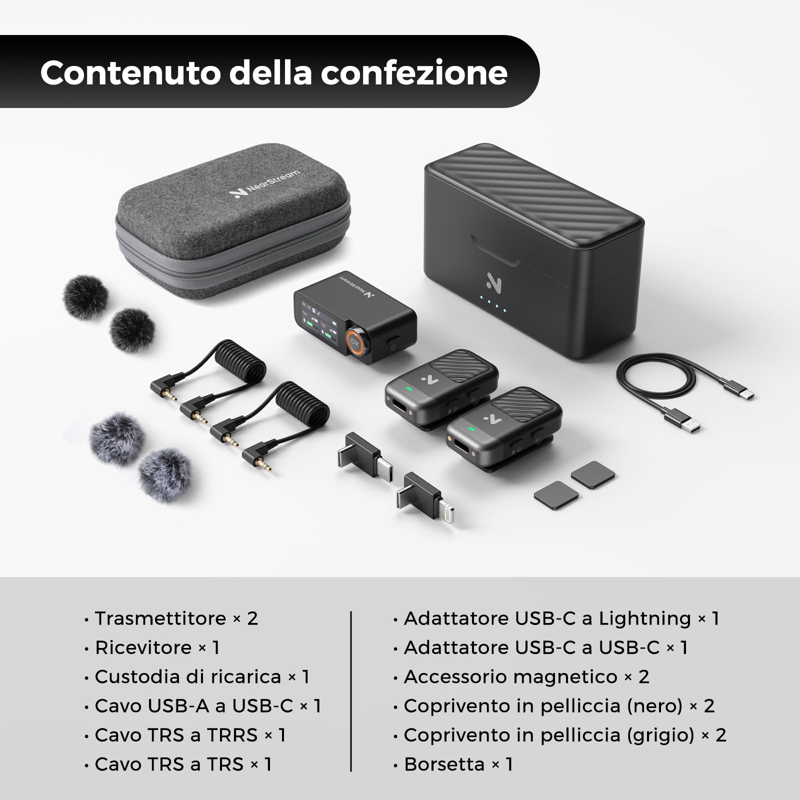NearStream AWM28T microfono lavalier wireless 48kHz/24-bit