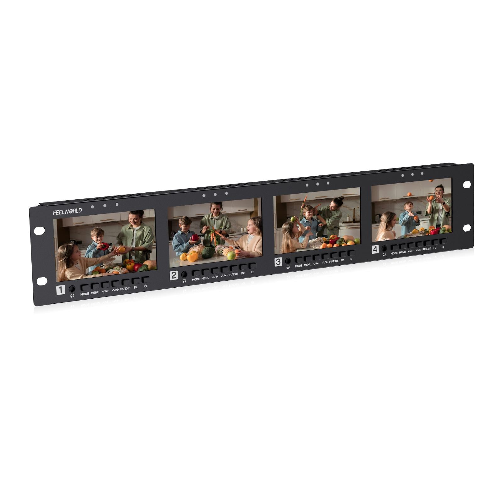 Feelworld Q41 Monitor Rack 2RU 4x4.5" 3G-SDI HDMI Broadcast