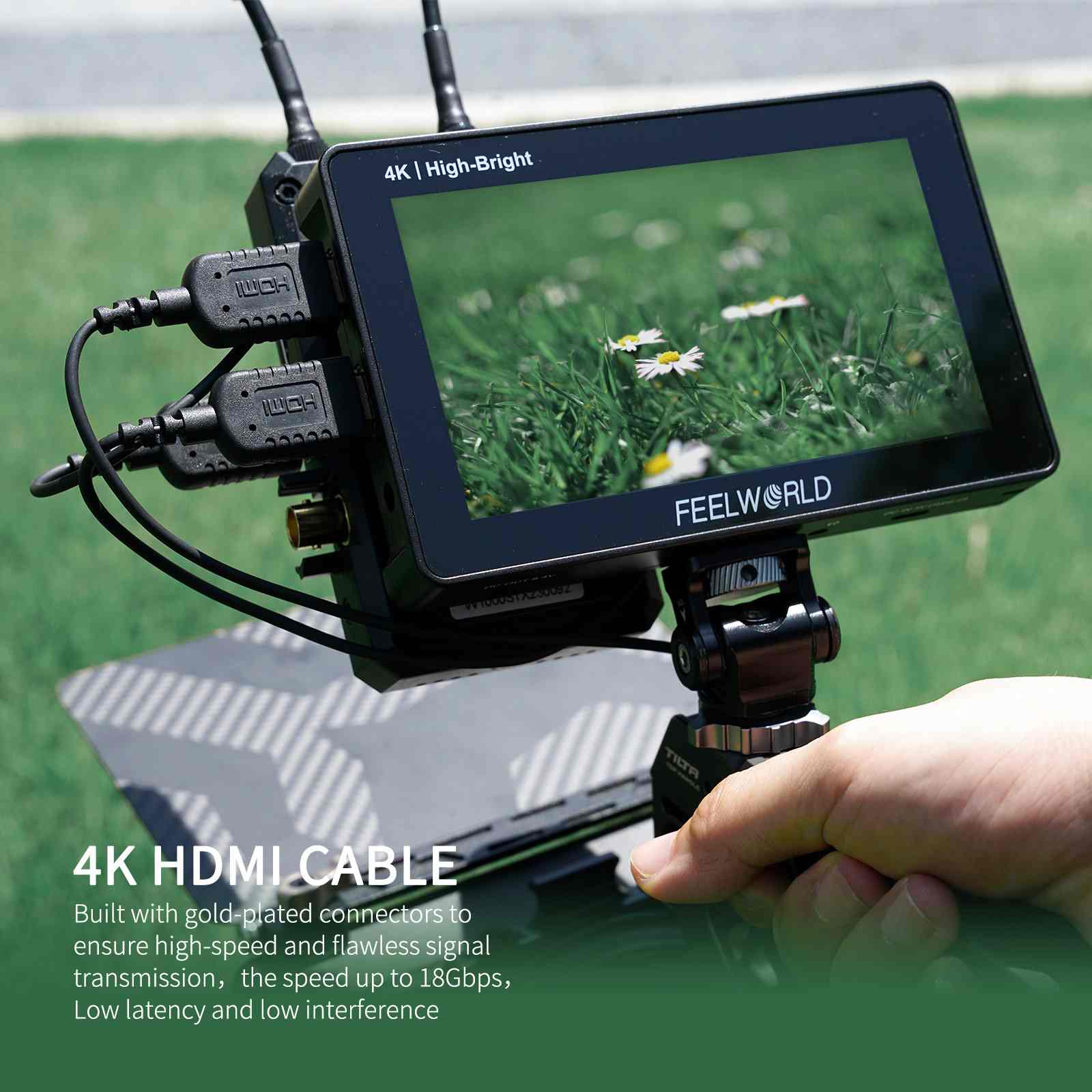 Feelworld Cavo HDMI Sottile 0,5m 4K 60Hz per Monitor Camera