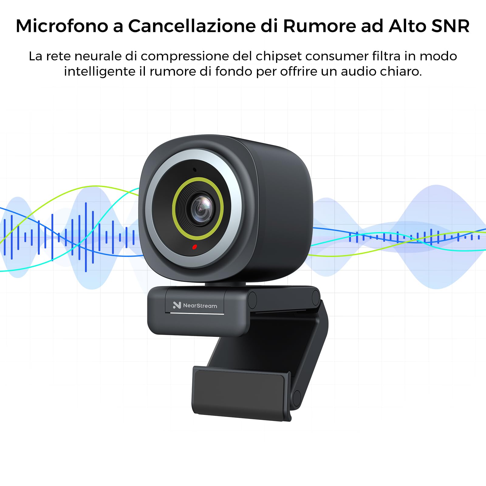 NearStream V02AF Webcam 1080p 60fps Autofocus Microfono