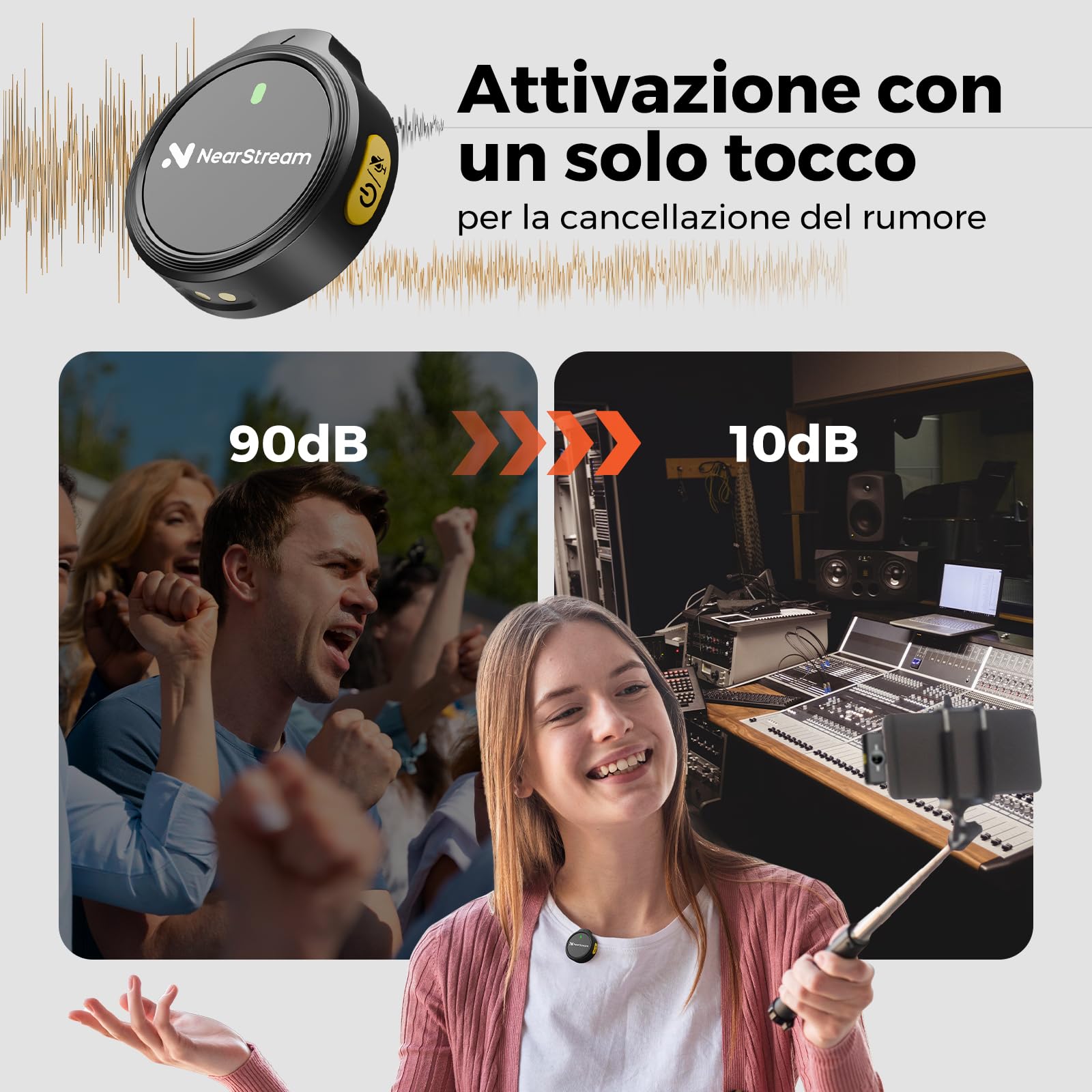 NearStream AWM25T lavalier wireless Type-C Lightning