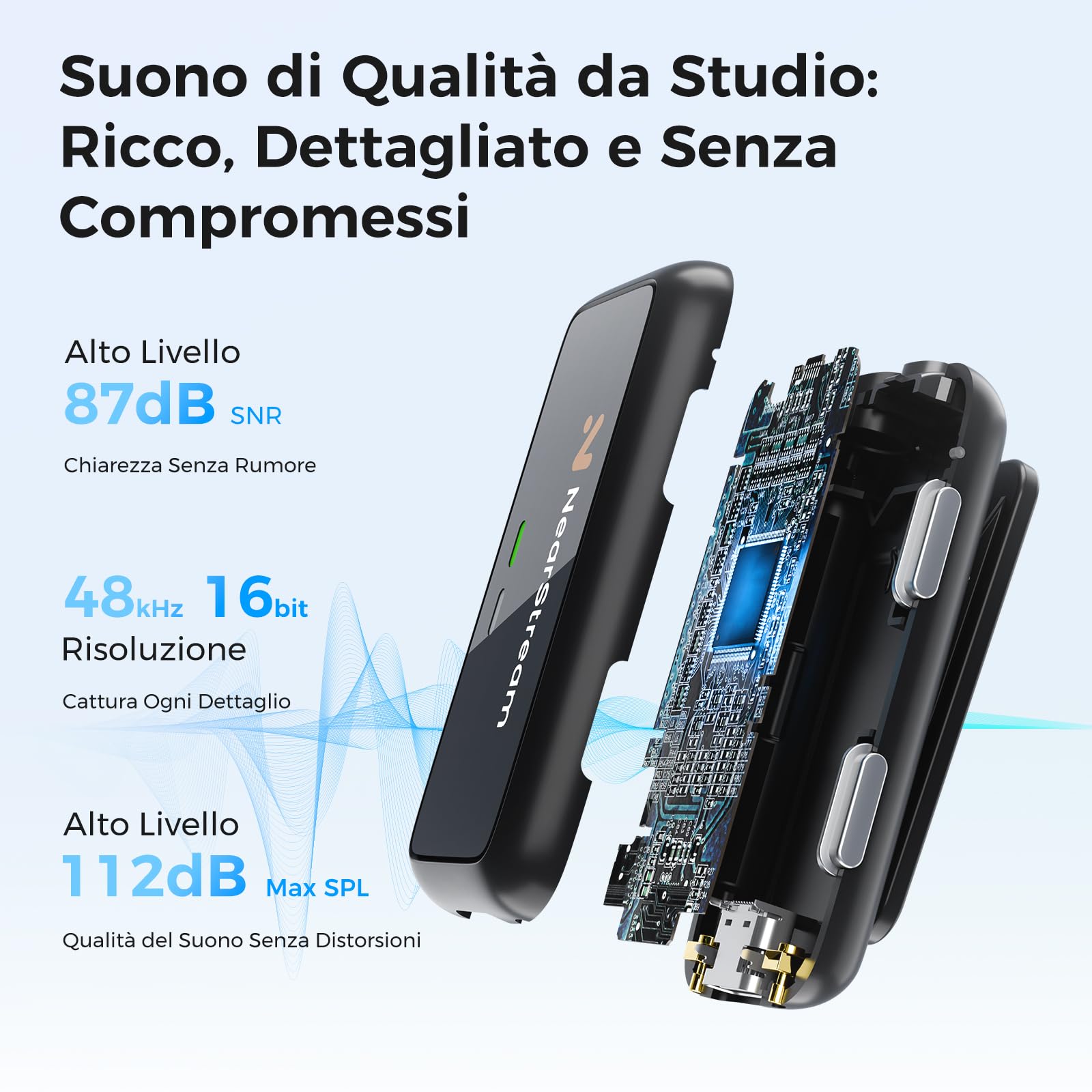 NearStream AWM20T Microfono Lavalier Wireless Doppio 200m