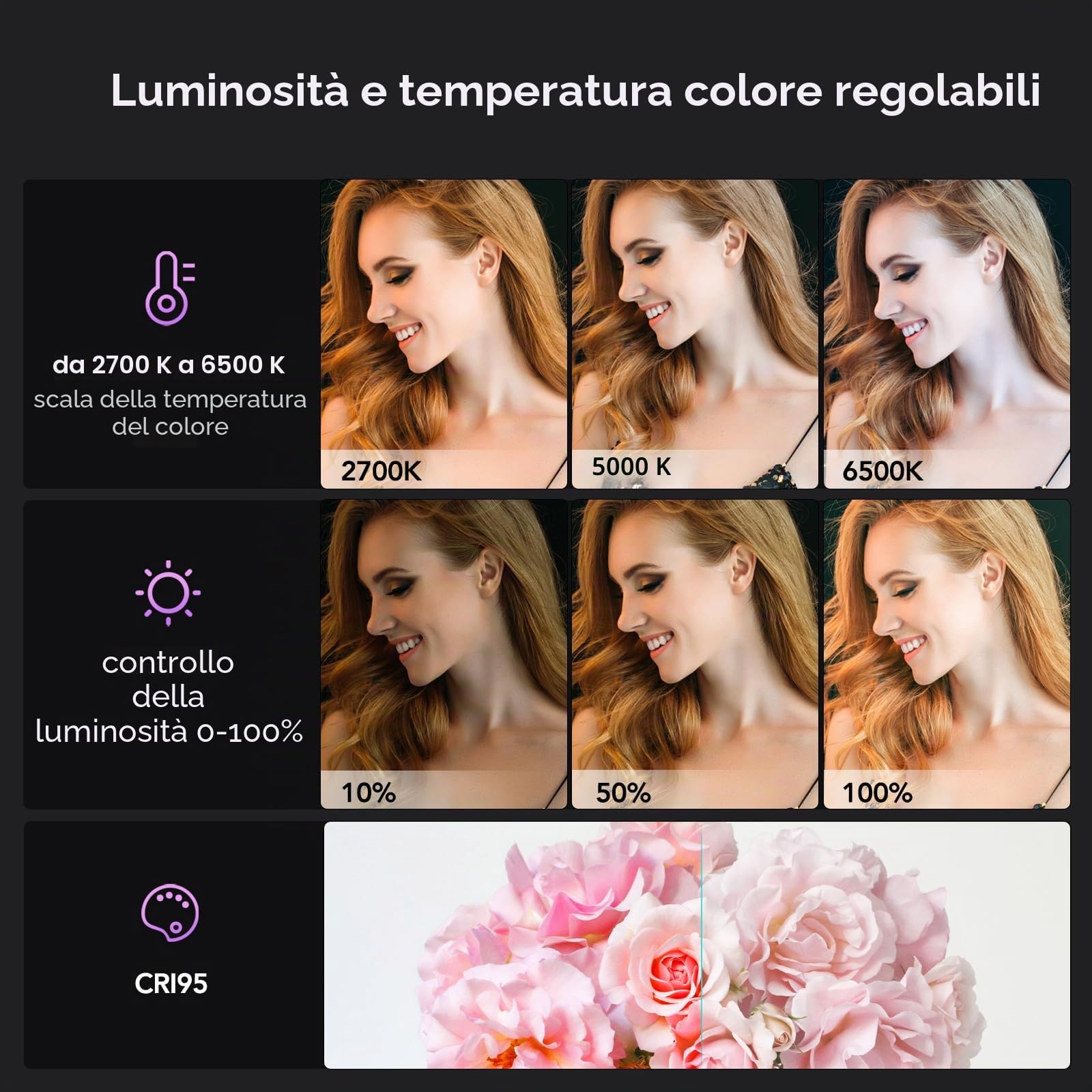 NearStream SL10B luce LED streaming ricaricabile 2700K-6500K