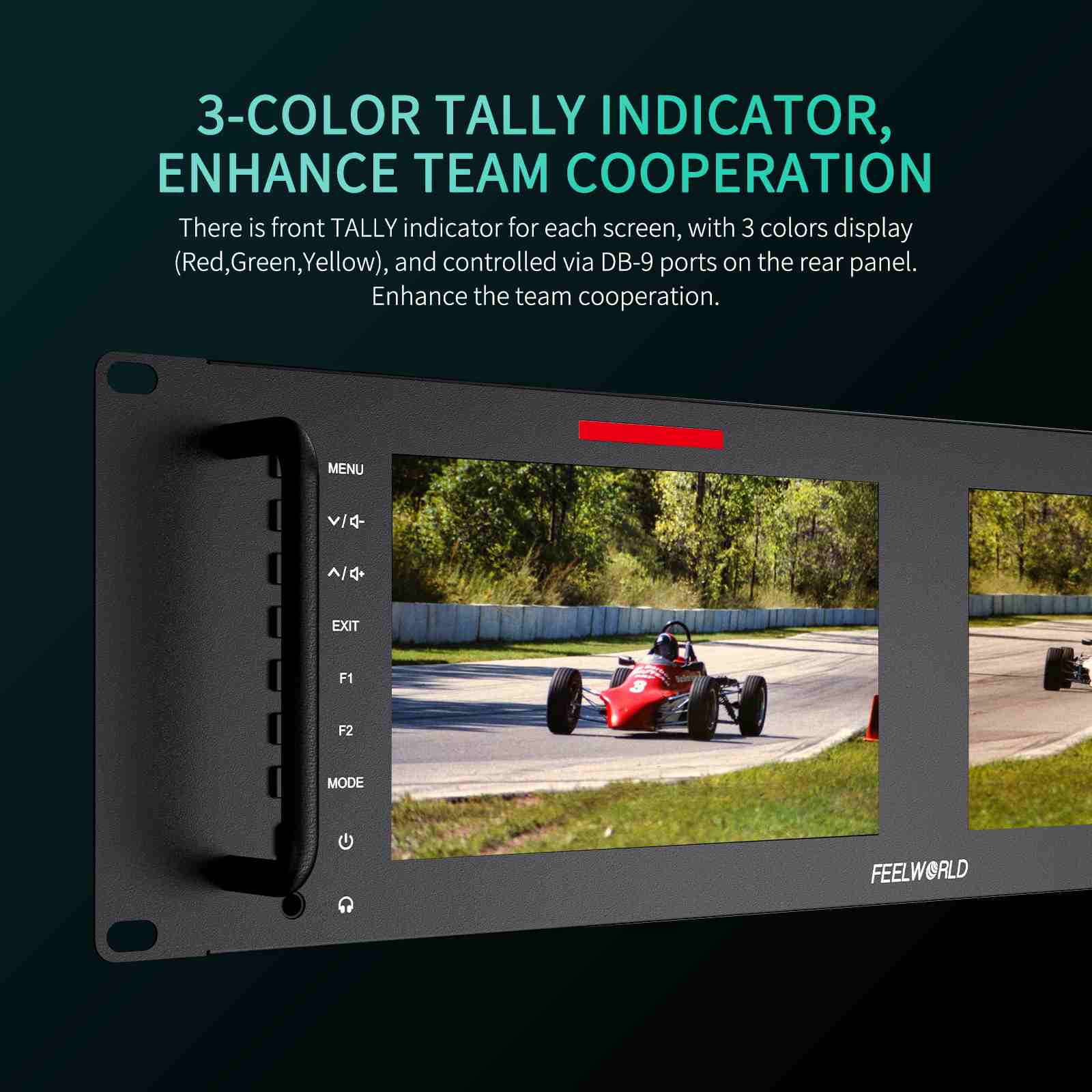Feelworld D71 Plus Monitor Rack 3RU Doppio 7" SDI HDMI