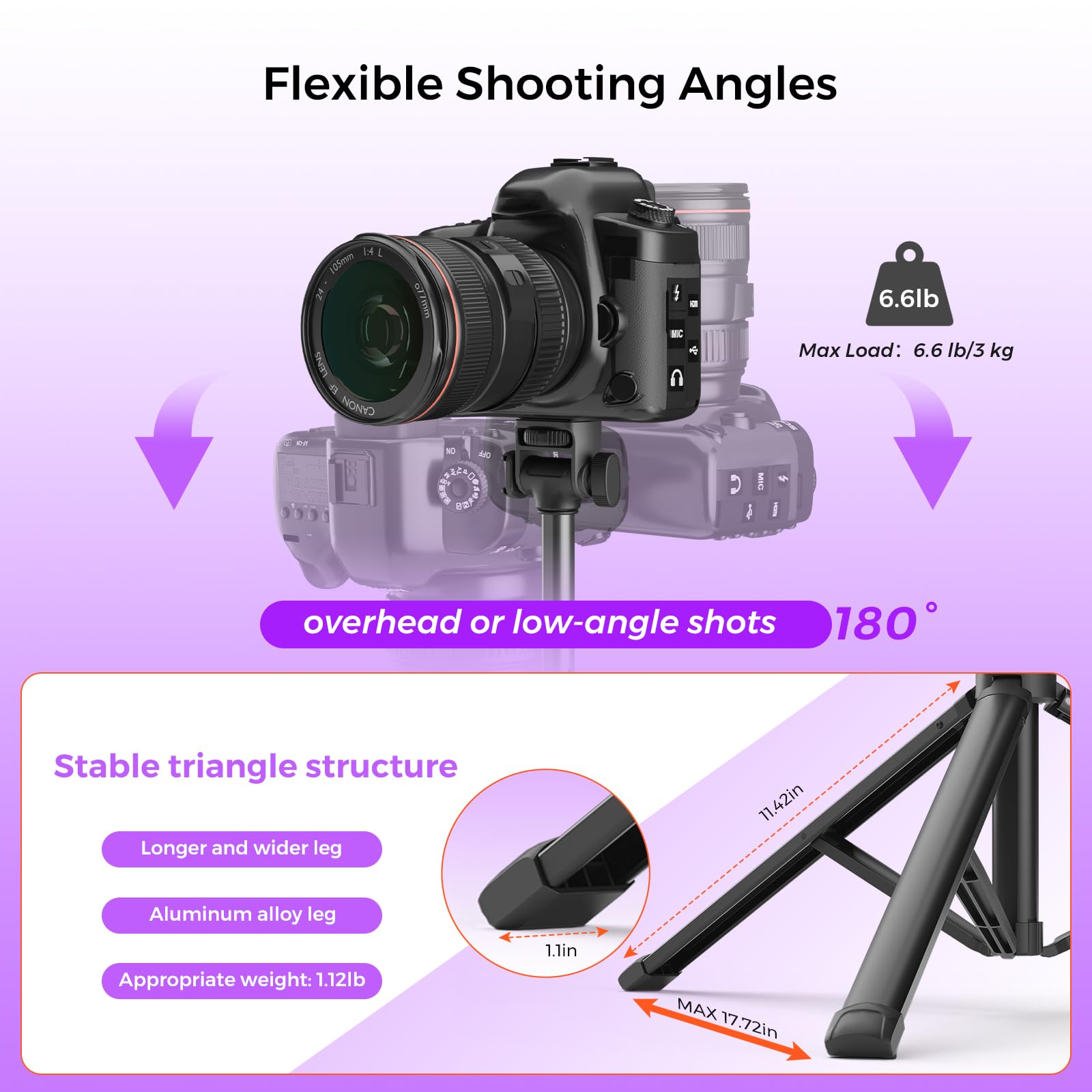 NearStream AW-CZT-02 Treppiede Fotocamera 51-160 cm 3 kg