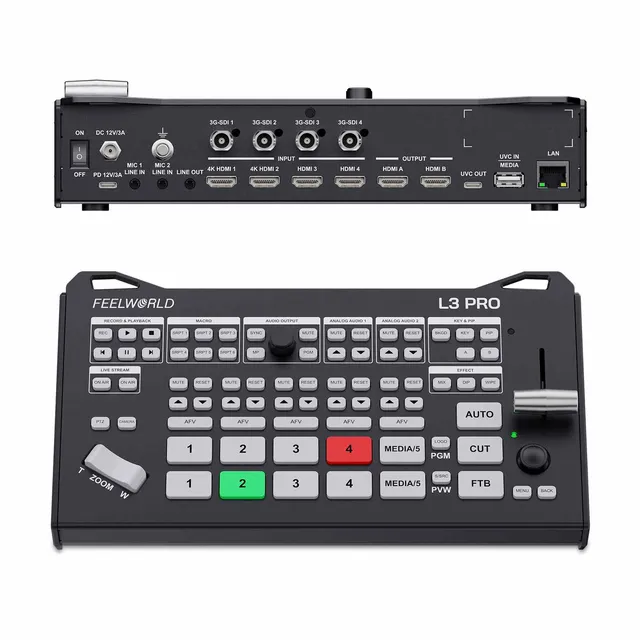 Feelworld L3 PRO Switcher Video 4 HDMI 4 SDI per Streaming
