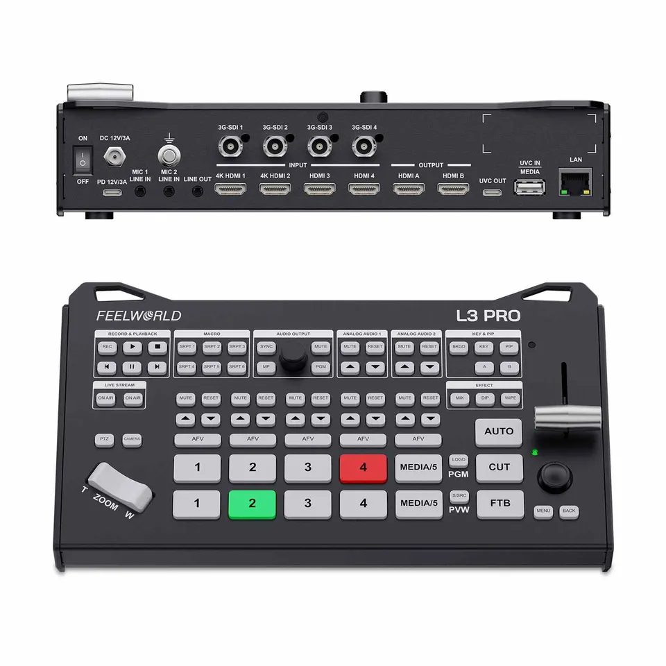 Feelworld L3 PRO Switcher Video 4 HDMI 4 SDI per Streaming
